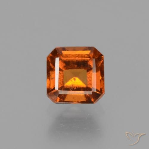0.92ct طبيعي برتقالى محمر عقيق هيسونيت, قص الزمرد, قليلا جدا