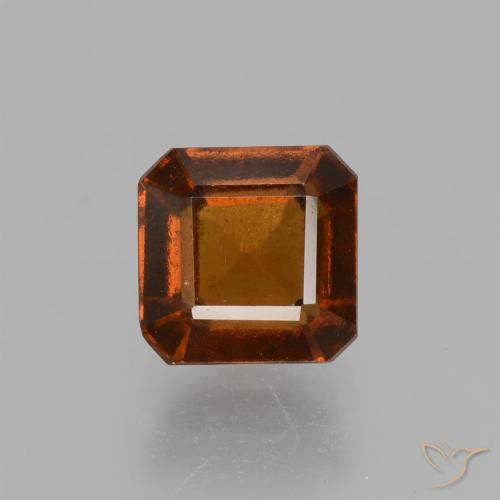 1.62ct طبيعي برتقالى كهرمانى عقيق هيسونيت, قص الزمرد, قليلا جدا