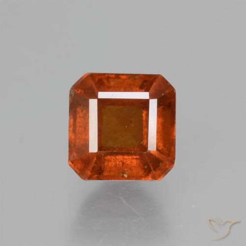 1.59ct طبيعي برتقالى كهرمانى عقيق هيسونيت, قص الزمرد, VS-SI