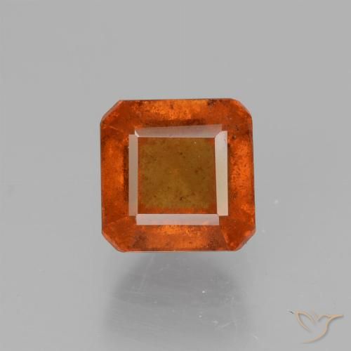 1.78ct طبيعي برتقالى متوسط عقيق هيسونيت, قص الزمرد, VS-SI