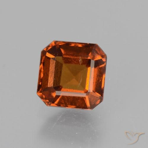 1.35ct طبيعي برتقالى غامق عقيق هيسونيت, قص الزمرد, VS-SI
