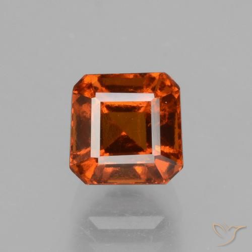 1.80ct طبيعي برتقالى داكن عقيق هيسونيت, قص الزمرد, قليلا جدا