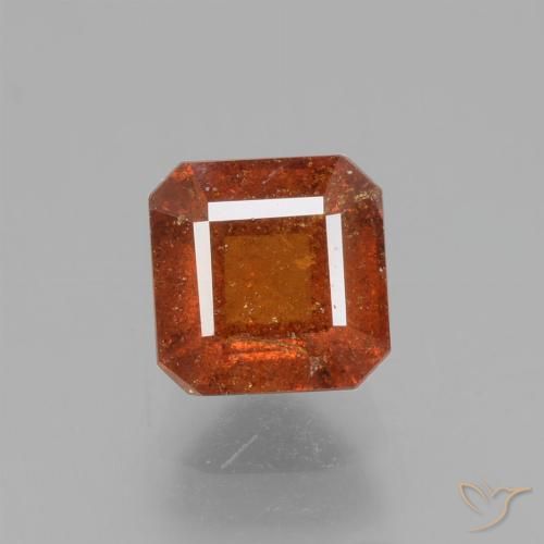 1.61ct طبيعي برتقالى غامق عقيق هيسونيت, قص الزمرد, VS-SI