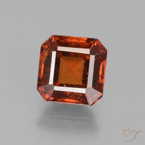 2.18ct طبيعي برتقالى كهرمانى عقيق هيسونيت, قص الزمرد, VS-SI