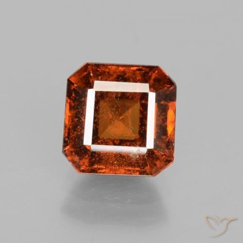 2.15ct طبيعي برتقالى غامق عقيق هيسونيت, قص الزمرد, VS-SI