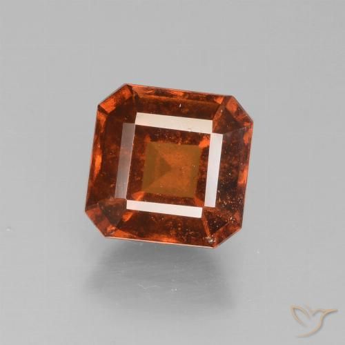 2.13ct طبيعي برتقالى كهرمانى عقيق هيسونيت, قص الزمرد, قليلا جدا
