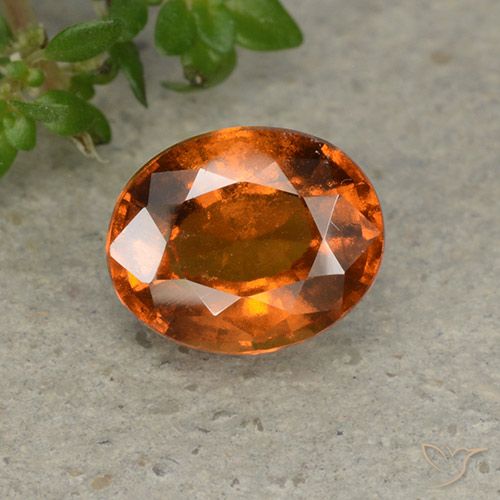1.84ct طبيعي برتقالى غامق هيسونيت غارنيت, بيضوي, VS-SI