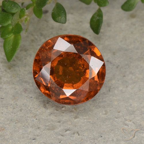 1.78ct طبيعي برتقالى غامق عقيق هيسونيت, دائري, VS-SI