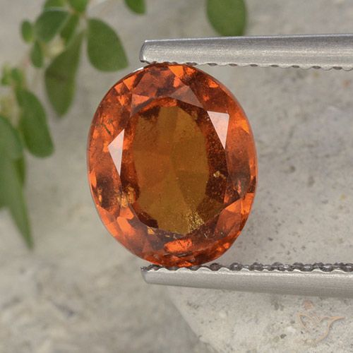 2.20ct طبيعي برتقالى محمر هيسونيت غارنيت, بيضوي, VS-SI