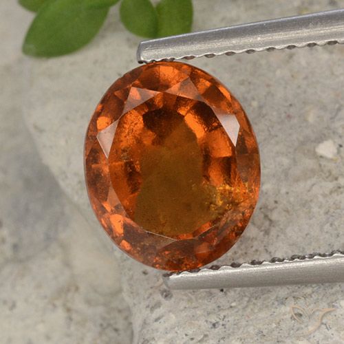 2.40ct طبيعي برتقالى غامق عقيق هيسونيت, بيضوي, VS-SI