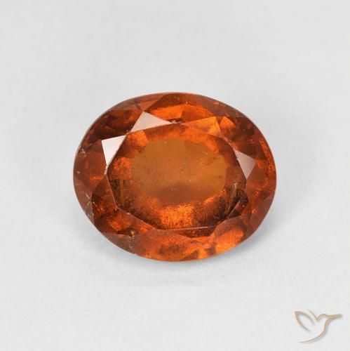 2.13ct طبيعي برتقالى داكن عقيق هيسونيت, بيضوي, VS-SI