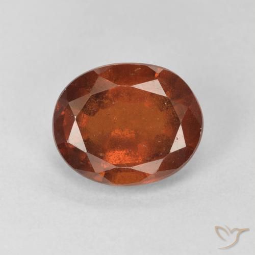 2.27ct طبيعي برتقالى داكن عقيق هيسونيت, بيضوي, VS-SI