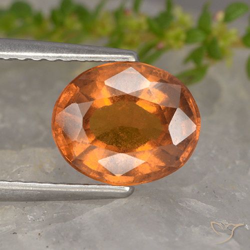 1.99ct طبيعي برتقالى غامق هيسونيت غارنيت, بيضوي, VS-SI