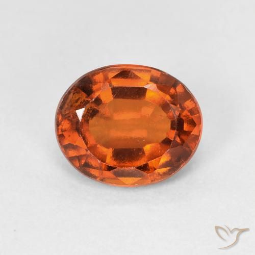 2.07ct طبيعي برتقالى متوسط عقيق هيسونيت, بيضوي, قليلا جدا