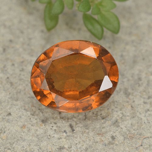 1.83ct طبيعي برتقالى داكن-متوسط عقيق هيسونيت, بيضوي, VS-SI