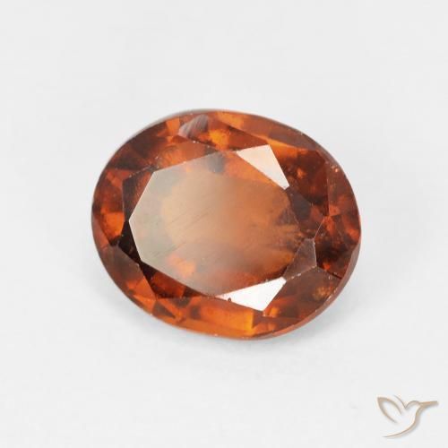 هيسونيت غارنيت Medium Dark-Orange طبيعي، بيضوي، 2.87 قيراط، قليلا جدا