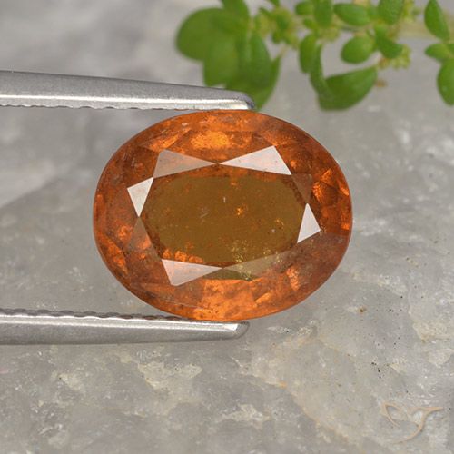 2.58ct طبيعي برتقالى غامق عقيق هيسونيت, بيضوي, VS-SI