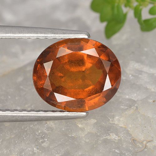 2.46ct طبيعي برتقالى داكن-متوسط عقيق هيسونيت, بيضوي, VS-SI