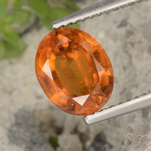 2.23ct طبيعي برتقالى غامق عقيق هيسونيت, بيضوي, VS-SI