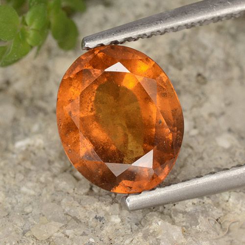 2.23ct طبيعي برتقالى غامق عقيق هيسونيت, بيضوي, VS-SI