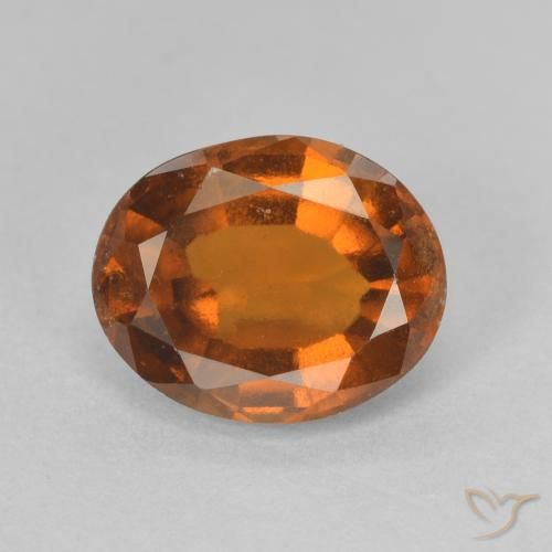 2.50ct طبيعي برتقالى غامق هيسونيت غارنيت, بيضوي, VVS-VS