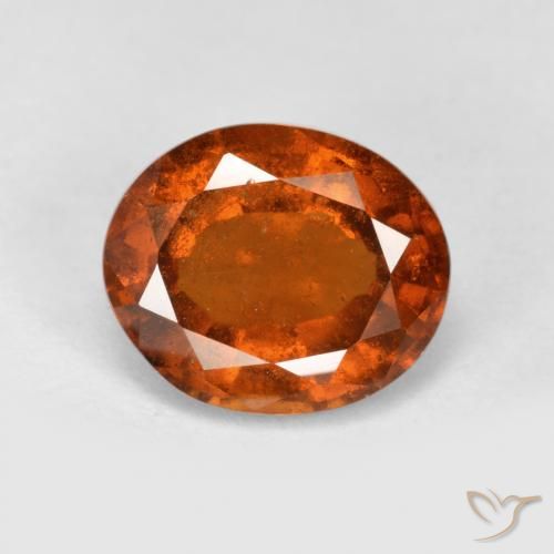 2.47ct طبيعي برتقالى غامق هيسونيت غارنيت, بيضوي, VS-SI