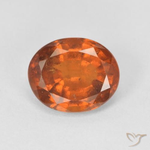 2.49ct طبيعي برتقالى غامق عقيق هيسونيت, بيضوي, VS-SI