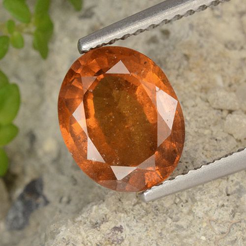 2.63ct طبيعي برتقالى غامق هيسونيت غارنيت, بيضوي, VS-SI
