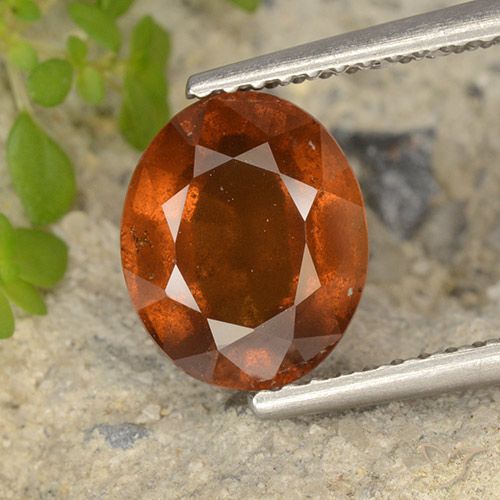 2.64ct طبيعي برتقالى متوسط عقيق هيسونيت, بيضوي, VS-SI