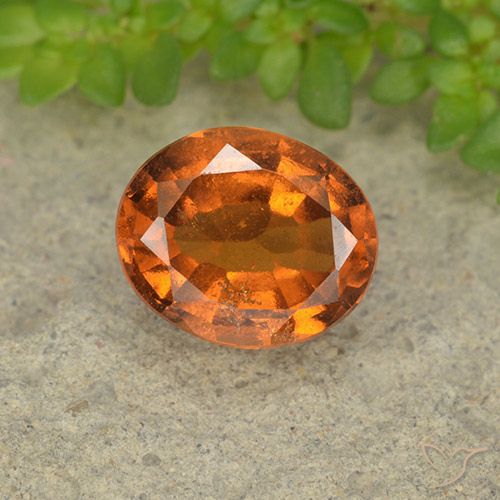 1.86ct طبيعي برتقالى مصفر هيسونيت غارنيت, بيضوي, VS-SI