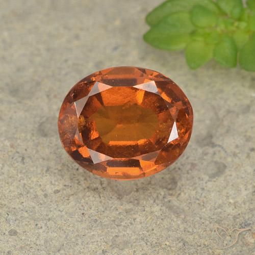 2.00ct طبيعي برتقالى غامق عقيق هيسونيت, بيضوي, VS-SI