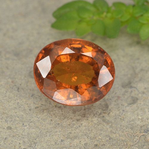 2.18ct طبيعي برتقالى كهرمانى عقيق هيسونيت, بيضوي, VS-SI