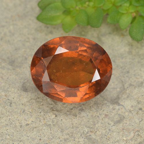 2.27ct طبيعي برتقالى كهرمانى عقيق هيسونيت, بيضوي, VS-SI