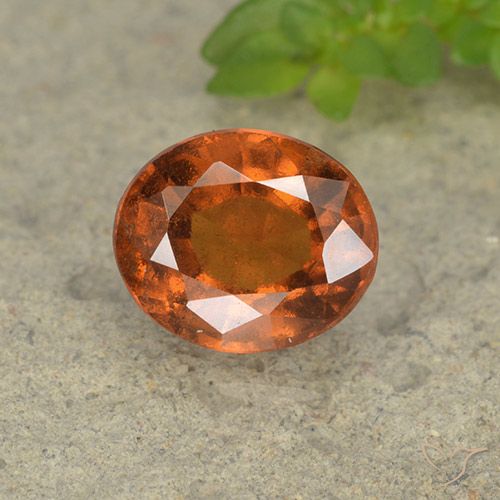 2.14ct طبيعي برتقالى داكن عقيق هيسونيت, بيضوي, VS-SI