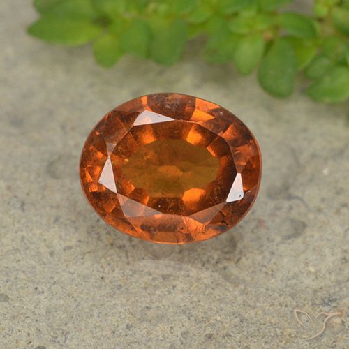1.81ct طبيعي برتقالى كهرمانى عقيق هيسونيت, بيضوي, VS-SI