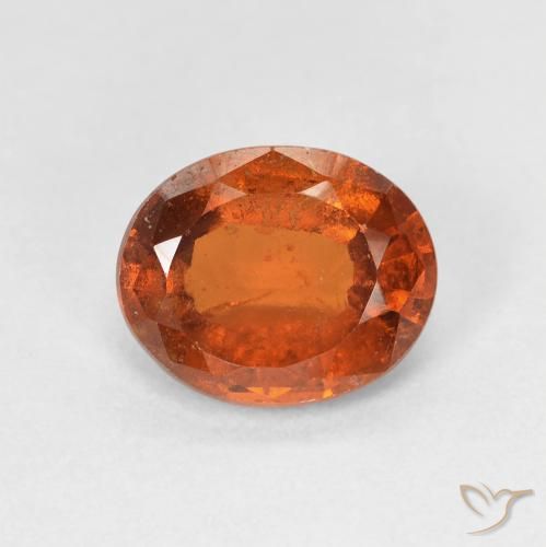 2.11ct طبيعي برتقالى غامق عقيق هيسونيت, بيضوي, VS-SI