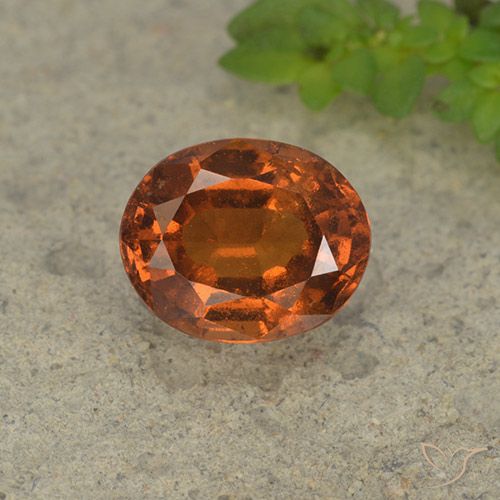 2.12ct طبيعي برتقالى غامق عقيق هيسونيت, بيضوي, VS-SI