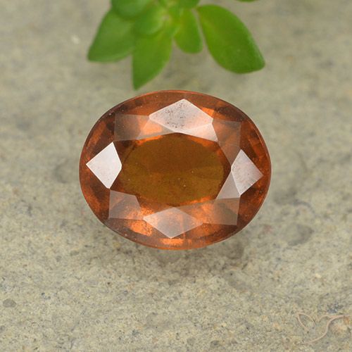 2.10ct طبيعي برتقالى داكن-متوسط عقيق هيسونيت, بيضوي, VS-SI