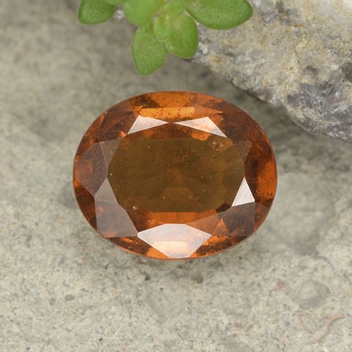 1.79ct طبيعي برتقالى داكن-متوسط هيسونيت غارنيت, بيضوي, VS-SI