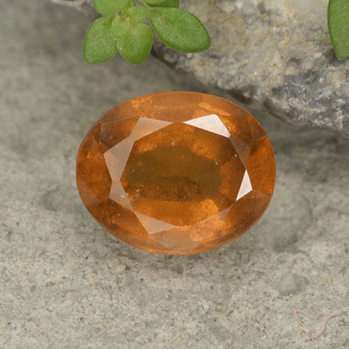 2.06ct طبيعي برتقالى مصفر هيسونيت غارنيت, بيضوي, VS-SI