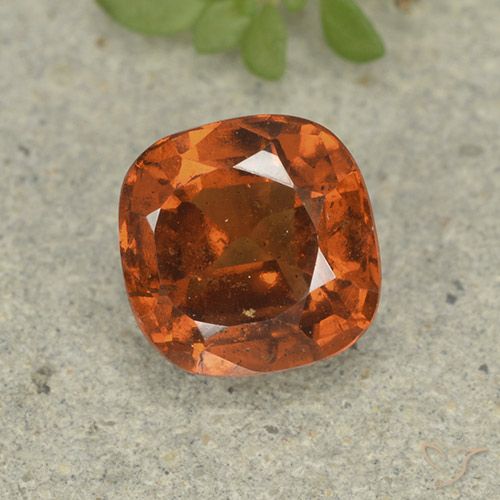 1.86ct طبيعي برتقالى داكن-متوسط عقيق هيسونيت, وسادة, VS-SI