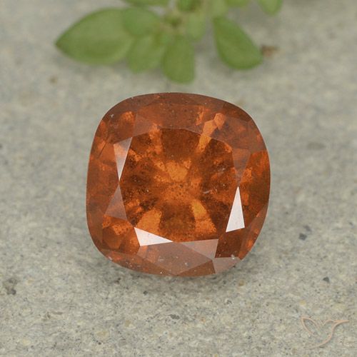1.74ct طبيعي برتقالى متوسط عقيق هيسونيت, وسادة, VS-SI