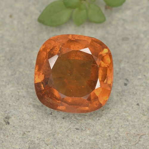 1.60ct طبيعي برتقالى متوسط عقيق هيسونيت, وسادة, VS-SI