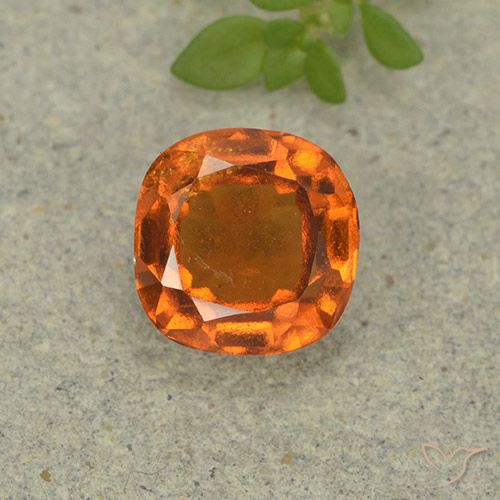 1.80ct طبيعي برتقالى متوسط عقيق هيسونيت, وسادة, قليلا جدا