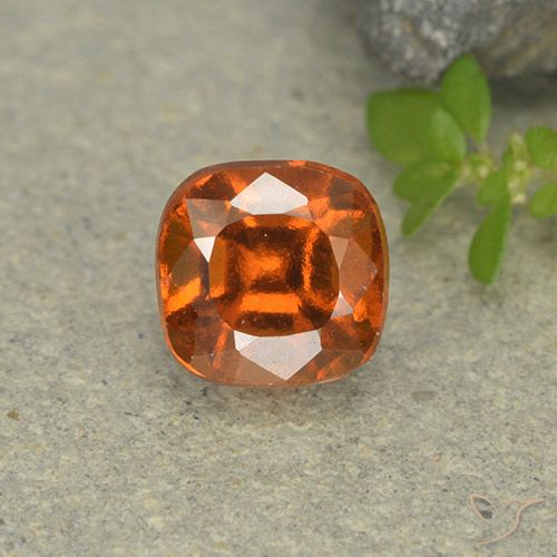 1.71ct طبيعي برتقالى مصفر عقيق هيسونيت, وسادة, VVS-VS