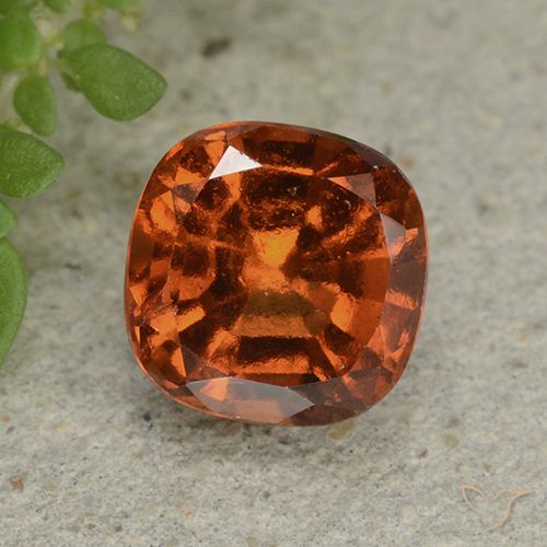 1.94ct طبيعي برتقالى متوسط عقيق هيسونيت, وسادة, قليلا جدا