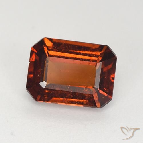 2.23ct طبيعي برتقالى متوسط عقيق هيسونيت, قص الزمرد, قليلا جدا