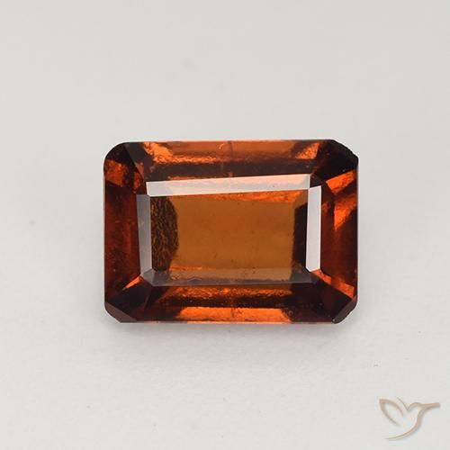1.95ct طبيعي برتقالى غامق عقيق هيسونيت, قص الزمرد, قليلا جدا