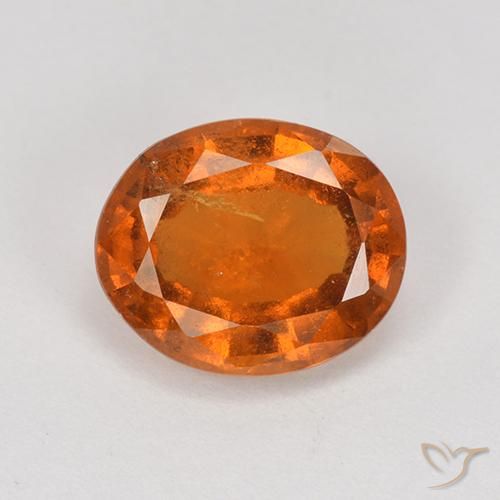 2.18ct طبيعي برتقالى غامق عقيق هيسونيت, بيضوي, VS-SI