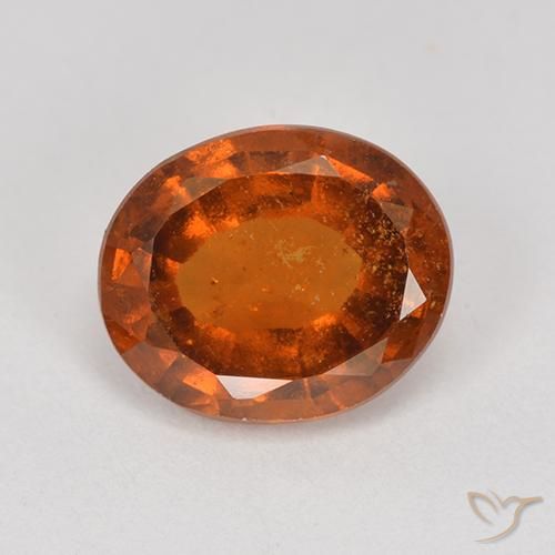 1.90ct طبيعي برتقالى محمر عقيق هيسونيت, بيضوي, VS-SI
